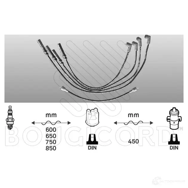 Высоковольтные провода зажигания, комплект BOUGICORD 4027 HUTEU A 1845205 3285195840274 изображение 0