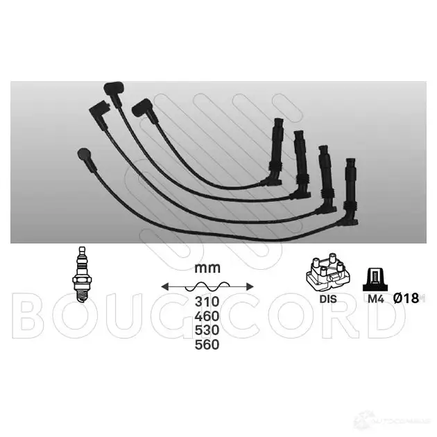 Высоковольтные провода зажигания, комплект BOUGICORD 1845250 3285190000000 9U AP5 4163 изображение 0