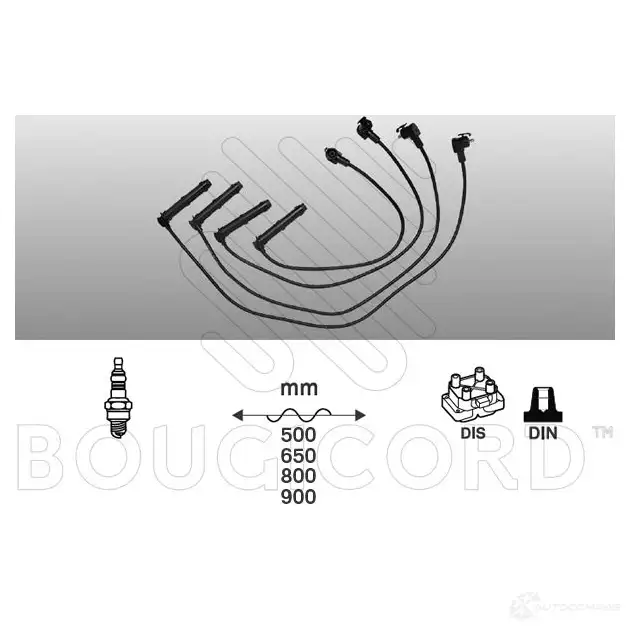 Высоковольтные провода зажигания, комплект BOUGICORD 1845238 4147 R8J 3Y 3285190000000 изображение 0