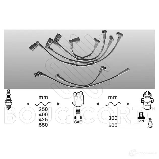Высоковольтные провода зажигания, комплект BOUGICORD 1845141 RII QI 2421 3285195824212