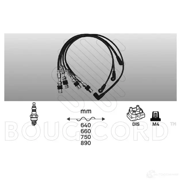 Высоковольтные провода зажигания, комплект BOUGICORD 1845268 3285190000000 P4 L1L7 4196 изображение 0