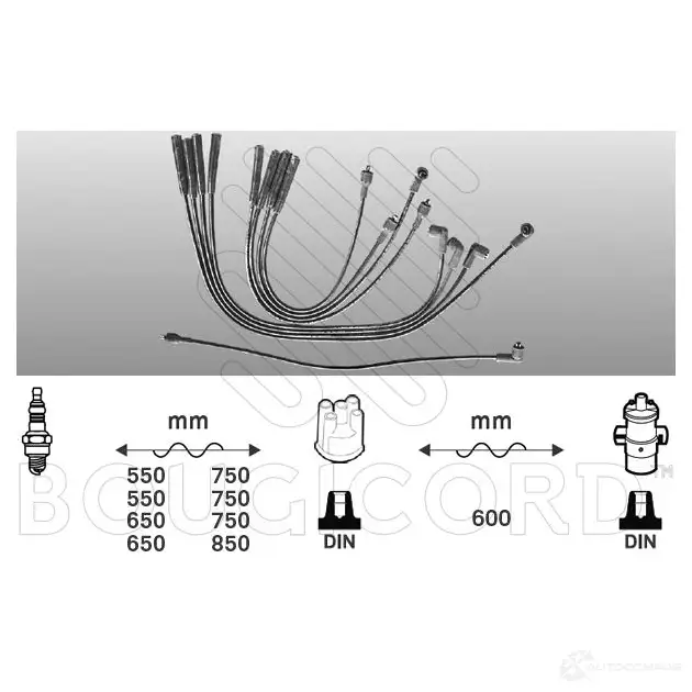Высоковольтные провода зажигания, комплект BOUGICORD VQK 7V7Y 3285195871070 7107 1845326 изображение 0