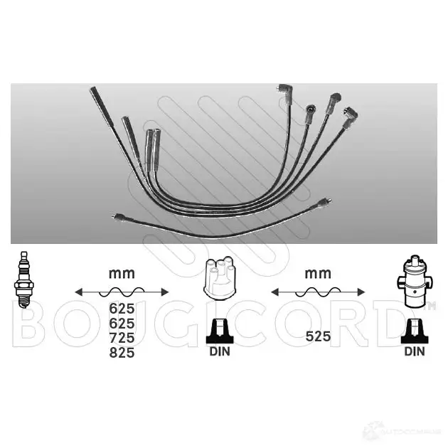 Высоковольтные провода зажигания, комплект BOUGICORD QN4N H9P 3285195872190 7219 1845388 изображение 0