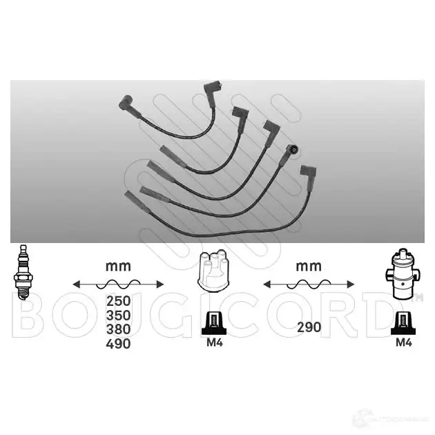Высоковольтные провода зажигания, комплект BOUGICORD 1845186 5 I2WQ 3285190000000 4002