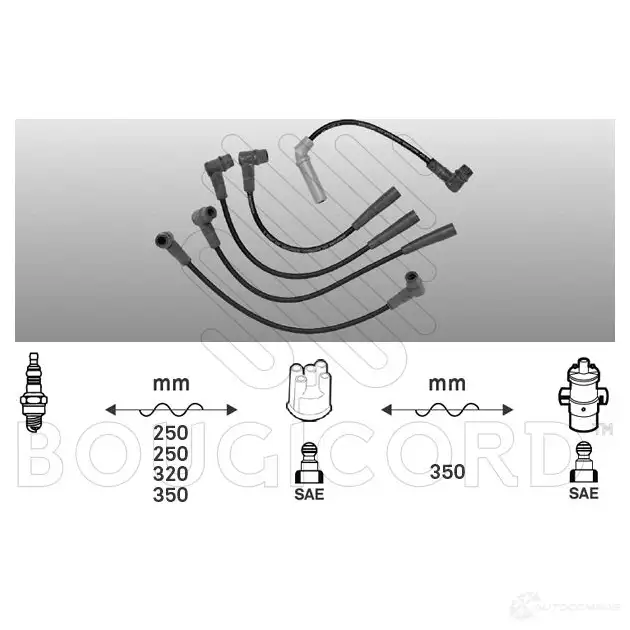 Высоковольтные провода зажигания, комплект BOUGICORD 3285190000000 3VJ2 ZX 7110 1845327 изображение 0