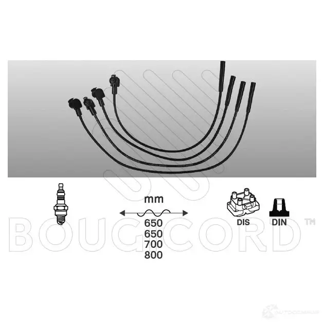 Высоковольтные провода зажигания, комплект BOUGICORD 3285190000000 1845240 4149 EMA2 9T изображение 0