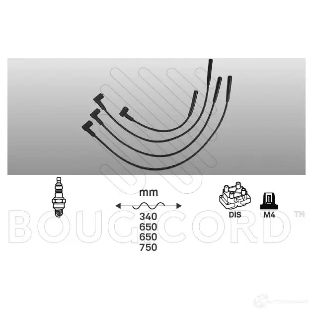 Высоковольтные провода зажигания, комплект BOUGICORD 4193 1845265 3285190000000 O PZALE изображение 0