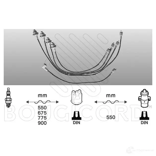 Высоковольтные провода зажигания, комплект BOUGICORD 1845174 UE0 SNI 3379 3285195833795