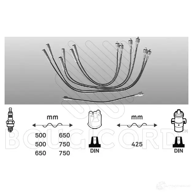 Высоковольтные провода зажигания, комплект BOUGICORD JR2T5 A 3285195840250 4025 1845204 изображение 0