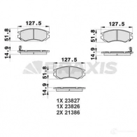 Тормозные колодки, комплект BRAXIS 3663908100783 ab0511 CC7 NP 4406164