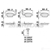 Тормозные колодки, комплект BRAXIS 4405737 ab0074 MG18N C 3663908102152