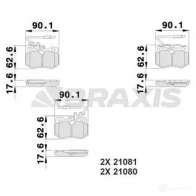Тормозные колодки, комплект BRAXIS JR LX6 3663908104743 4405879 ab0216