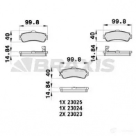 Тормозные колодки, комплект BRAXIS 4406076 3663908107836 ab0415 K0DG D7
