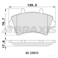 Тормозные колодки, комплект BRAXIS H 02WKE1 Renault Master (ED) 2 Кабина с шасси 2.5 dCi 146 л.с. 2006 – 2024 aa0072 3663908102022