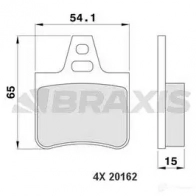 Тормозные колодки, комплект BRAXIS 3663908103968 Citroen Xantia 1 (X1, X2) Хэтчбек 1.9 D 68 л.с. 1994 – 1998 aa0164 8LHJV UM