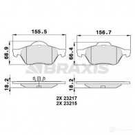 Тормозные колодки, комплект BRAXIS 4405306 aa0080 3663908102183 PBTR B5