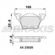 Тормозные колодки, комплект BRAXIS 3663908106624 22HI IF2 aa0280 4405504