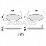 Тормозные колодки, комплект BRAXIS 3663908108253 4406095 6 2QNL ab0434
