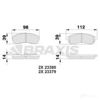 Тормозные колодки, комплект BRAXIS 4406172 ab0522 3663908100899 0Q1 SRB