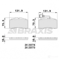 Тормозные колодки, комплект BRAXIS ab0480 4406137 U HMHF 3663908109182