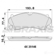 Тормозные колодки, комплект BRAXIS LI33I R 3663908109748 aa0451 4405629
