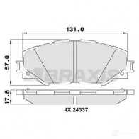Тормозные колодки, комплект BRAXIS N99U T 4405333 aa0107 3663908102664