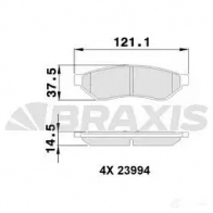 Тормозные колодки, комплект BRAXIS 4405652 P Y1AF 3663908110164 aa0488