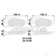 Тормозные колодки, комплект BRAXIS 3663908102817 Ford Mondeo 1 (FD, GBP) Хэтчбек 1.8 TD 90 л.с. 1995 – 1996 2OZAU1 I aa0112