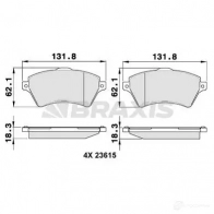 Тормозные колодки, комплект BRAXIS aa0097 3663908102510 3W9Z HX 4405323
