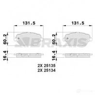 Тормозные колодки, комплект BRAXIS ab0025 SV S3YBD 3663908100196 4405688
