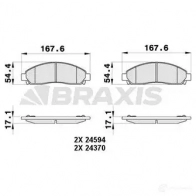 Тормозные колодки, комплект BRAXIS 4406039 ab0377 FE QR1E 3663908107232