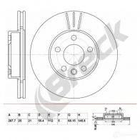 Тормозной диск BRECK 5901958625763 2295752 79ZPF G br333va100