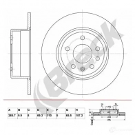 Тормозной диск BRECK br051sa100 Opel Vectra (B) 2 Седан 2.2 i 16V (F19) 147 л.с. 2000 – 2002 9A 4C3JQ 5901958626241