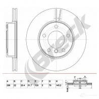 Тормозной диск BRECK Bmw 3 (E46) 4 Купе 2.0 318 Ci 150 л.с. 2005 – 2006 N33 C7 br332va100 5901958625756