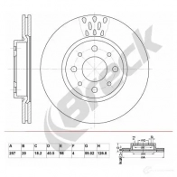 Тормозной диск BRECK Fiat Albea (178, 2) 1 Седан 1.6 103 л.с. 2000 – 2009 ZI 5DRYE 5901958625671 br324va100