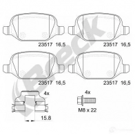 Тормозные колодки, комплект BRECK 235170070400 5901958620171 2295441 ZIE1D 2O - Изображение 2