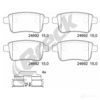 Тормозные колодки, комплект BRECK ST1R QQX 246920070400 2295588 5906295148722 - Изображение 2