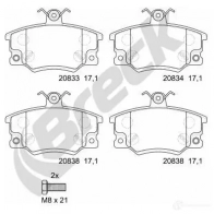 Тормозные колодки, комплект BRECK F 5MWU 5906295147008 208330070110 2295251 - Изображение 2