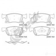 Тормозные колодки, комплект BRECK 1438407952 H A9OH 223420070100 - Изображение 2