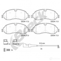 Тормозные колодки, комплект BRECK 220340070300 1438407961 D3XYAC L - Изображение 2