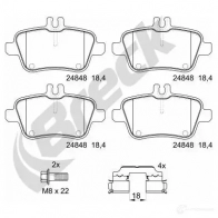 Тормозные колодки, комплект BRECK 2U3 HN5 2295603 248480070410 5901958621819 - Изображение 2
