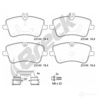 Тормозные колодки, комплект BRECK 5906295146049 EZHXN4 Z 231440070120 2295390 - Изображение 2