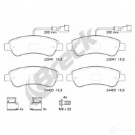 Тормозные колодки, комплект BRECK PN JIUI 5901958623028 244650070310 1424660899 - Изображение 2