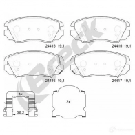 Тормозные колодки, комплект BRECK 2295549 5906295140658 HCL PL 244150070110 - Изображение 2