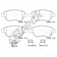 Тормозные колодки, комплект BRECK 5906295147459 2295507 XKEV I9 239820070210 - Изображение 2