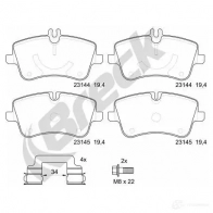 Тормозные колодки, комплект BRECK Mercedes CLK (C209) 2 Купе 2.6 240 (2061) 163 л.с. 2002 – 2009 5906295145691 231440070130 WHVZFN N