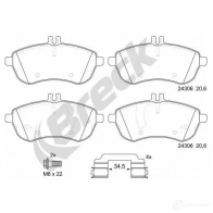 Тормозные колодки, комплект BRECK 2295539 LZF KJS 5901958620799 243060070100 - Изображение 2