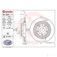 Тормозной диск BREMBO 09.D691.11 1437968775 5 8QSM