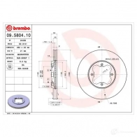 Тормозной диск BREMBO 09.5804.10 790249 8020584580417 LVBIM IL - Изображение 2