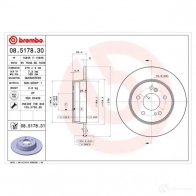 Тормозной диск BREMBO 8020584517833 JUTM E 789213 08517830 - Изображение 2